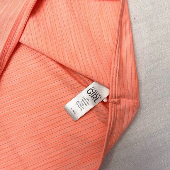 Athleta Girl Orange Strappy Criss Cross Back Athletic Tank Top Size XL/14 - Picture 4 of 5
